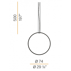 Pakabinamas LED šviestuvas Zero Round Vertical D75 BALTAS pristatymas