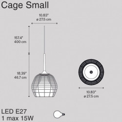 Pakabinamas šviestuvas Diesel Cage Small BALTAS | JUODAS internetu