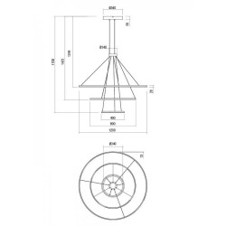 Pakabinamas LED šviestuvas ORBIT 3 D120 CCT JUODAS Dimeriuojamas DALI kaina