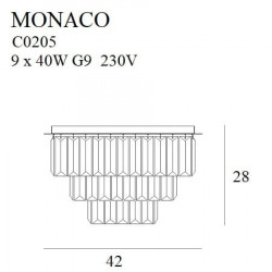 Lubinis šviestuvas Monaco 42 AUKSO SPALVOS pigiau