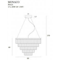 Pakabinamas šviestuvas Monaco 60 AUKSO SPALVOS pigiau
