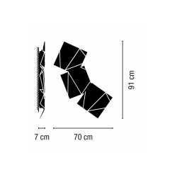 Sieninis LED šviestuvas Origami 3 terra dark IP65 pristatymas
