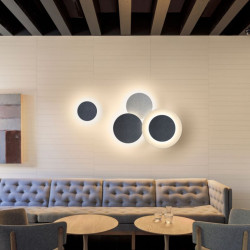 Sieninis LED šviestuvas Puck wall art D30  ANTRACITAS dimeriuojamas kaina