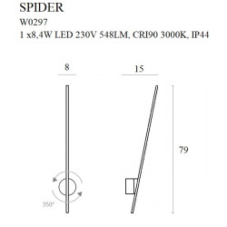 Sieninis LED šviestuvas SPIDER JUODAS pigiau