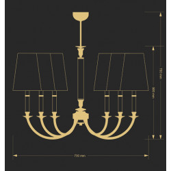 Pakabinamas šviestuvas NAPOLI 6 NIKELIO SPALVOS (įvairios spalvos) kaina