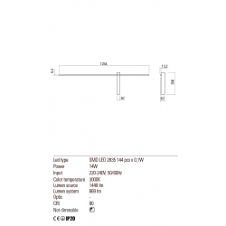 Sieninis LED šviestuvas TANGENT 14W left JUODAS kaina