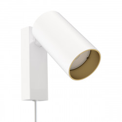 Sieninis šviestuvas MONO white/gold su laidu