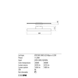 Sieninis LED šviestuvas BARRIO 60 BALTAS 17,25W 3000K kaina