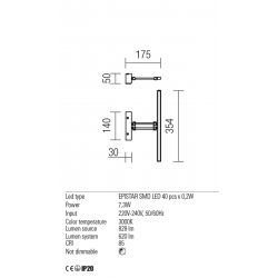 Sieninis LED šviestuvas LINEAR 7,3W satin NIKELIO SPALVOS