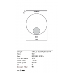 Sieninis - lubinis šviestuvas  Orbit D80 BRONZOS SPALVOS direct CCT TRIAC kaina