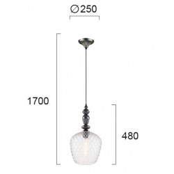 PAKABINAMAS ŠVIESTUVAS SALEM D25 TRANSPARENT kaina