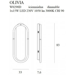 Sieninis LED šviestuvas OLIVIA 15W aukso spalvos pigiau