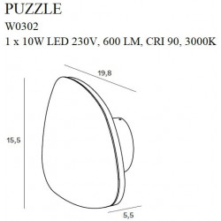 Sieninis LED šviestuvas PUZZLE 10W 3000K JUODAS pristatymas