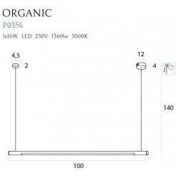 PAKABINAMAS LED dimeriuojamas ŠVIESTUVAS ORGANIC HORIZON 100 AUKSO SPALVOS internetu