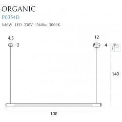 PAKABINAMAS led dimeriuojamas ŠVIESTUVAS ORGANIC HORIZON 100 JUODAS pigiau