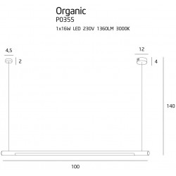 PAKABINAMAS led ŠVIESTUVAS ORGANIC HORIZON 100 chrom internetu