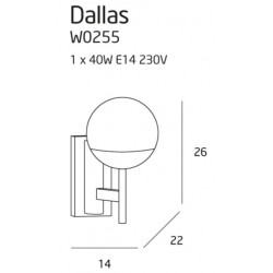 SIENINIS ŠVIESTUVAS DALLAS JUODAS kaina