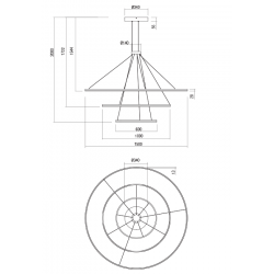 Pakabinamas led dimeriuojamas šviestuvas ORBIT 3 D150 CCT DALI BRONZOS SPALVOS kaina
