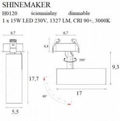 Įleidžiamas led šviestuvas SHINEMAKER BALTAS internetu