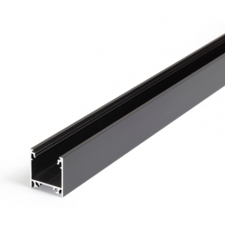 LED PROFILIS LINEA20 EE7F/TY PAVIRŠINIS, 1M, JUODAS