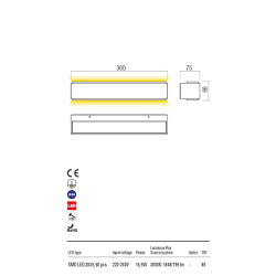SIENINIS LED ŠVIESTUVAS DASH 15,5W 3000K ANTRACITAS kaina