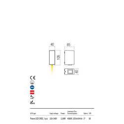 SIENINIS LED ŠVIESTUVAS ACE 1 4000K BALTAS kaina