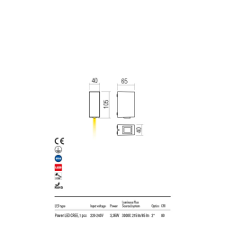 SIENINIS LED ŠVIESTUVAS ACE 1 3000K BALTAS pigiau