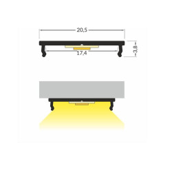 LED PROFILIS FIX16 PAVIRŠINIS, 1M, BALTAS kaina