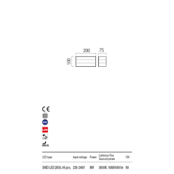 SIENINIS LED ŠVIESTUVAS KODIAK 8W 3000K line