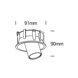 ĮLEIDŽIAMAS KRYPTINIS LED ŠVIESTUVAS 11107C/W/W 6,5W 3000K BALTAS pigiau