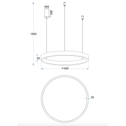 Pakabinamas LED šviestuvas SUPERNOVA 40W D40 dimeriuojamas | JUODAS