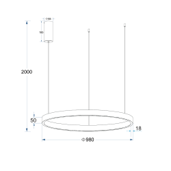 Pakabinamas LED šviestuvas SUPERNOVA 100W D98 dimeriuojamas | AUKSO SPALVOS