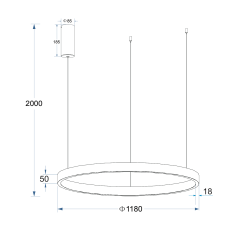 Pakabinamas LED šviestuvas SUPERNOVA 100W D118 dimeriuojamas, BALTAS kaina