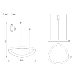 Pakabinamas LED dimeriuojamas šviestuvas DELTA 48W 3000K TRIAC AUKSO SPALVOS pristatymas