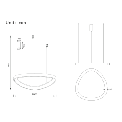Pakabinamas LED dimeriuojamas šviestuvas DELTA 38W 3000K TRIAC AUKSO SPALVOS pristatymas