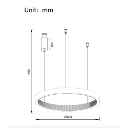 Pakabinamas LED dimeriuojamas šviestuvas ESTELLA D60 40W 3000K TRIAC, AUKSO SPALVOS skubiai