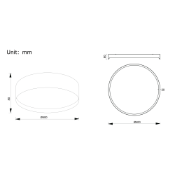 Lubinis LED dimeriuojamas šviestuvas ETAM D40 30W 3000K TRIAC, JUODAS internetu
