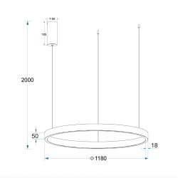Pakabinamas LED šviestuvas SUPERNOVA 100W D118  dimeriuojamas | AUKSO SPALVOS kaina