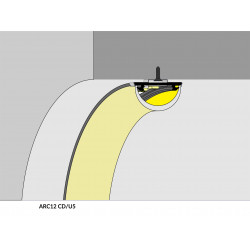 LED PROFILIS ARC12 CD/U5 LENKIAMAS, 1M,  ANODUOTAS ALIUMINIS pristatymas