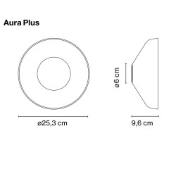 Sieninis LED šviestuvas AURA PLUS opal