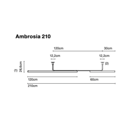 PAKABINAMAS LED šviestuvas AMBROSIA 210 28,8W 3000K AUKSO SPALVOS
