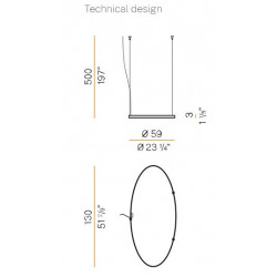 Pakabinamas LED šviestuvas Zero Ellipse 47W BALTAS pigiau
