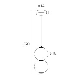 PAKABINAMAS LED ŠVIESTUVAS TAMA 2 16W JUODAS internetu