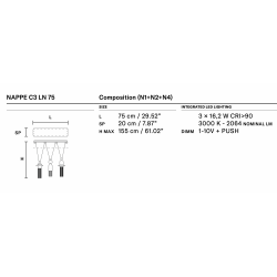 PAKABINAMAS LED ŠVIESTUVAS NAPPE C3 LN 75 ĮVAIRIŲ SPALVŲ pristatymas