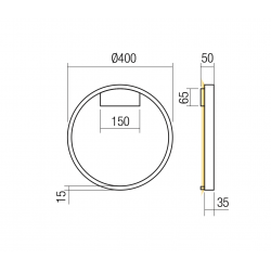 Sieninis - lubinis LED šviestuvas FEBE 24W D40 3000K indirect JUODAS pigiau