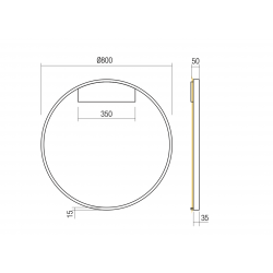 Sieninis | lubinis LED šviestuvas FEBE 50W 3000K D80 indirect AUKSO SPALVOS