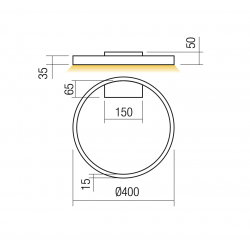 Sieninis | lubinis LED šviestuvas FEBE direct 24W 3000K D40 aukso spalvos