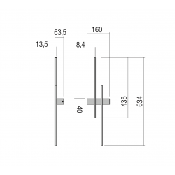 Sieninis LED šviestuvas TANGENT 12W Right JUODAS kaina