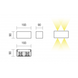 Sieninis LED šviestuvas Amplitude 15W JUODAS kaina