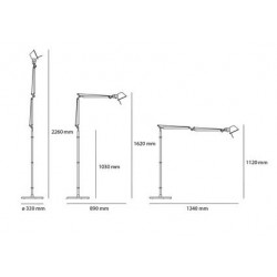 PASTATOMAS ŠVIESTUVAS TOLOMEO FLOOR METAL PILKAS | BODY kaina